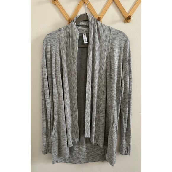 Athleta Sweater Women's Small Gray Pranayama Wrap Cover Up Open Cardigan - Picture 3 of 9
